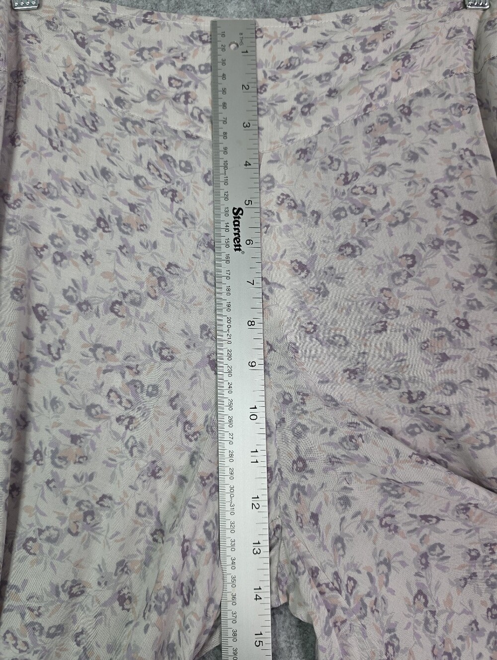 Free People Light Lilac Floral Extreme Wide-Leg Palazzo Pants Sz 12 - Picture 8 of 9